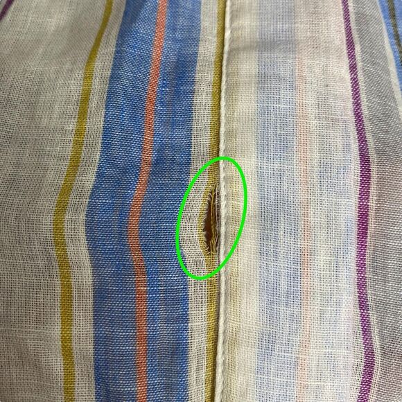 AG Adriano Goldschmied Shirt Womens S Linen Cotton Roll Tab Sleeve Coastal Beach - Picture 11 of 16